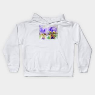 Viola Watercolor Purple Kids Hoodie